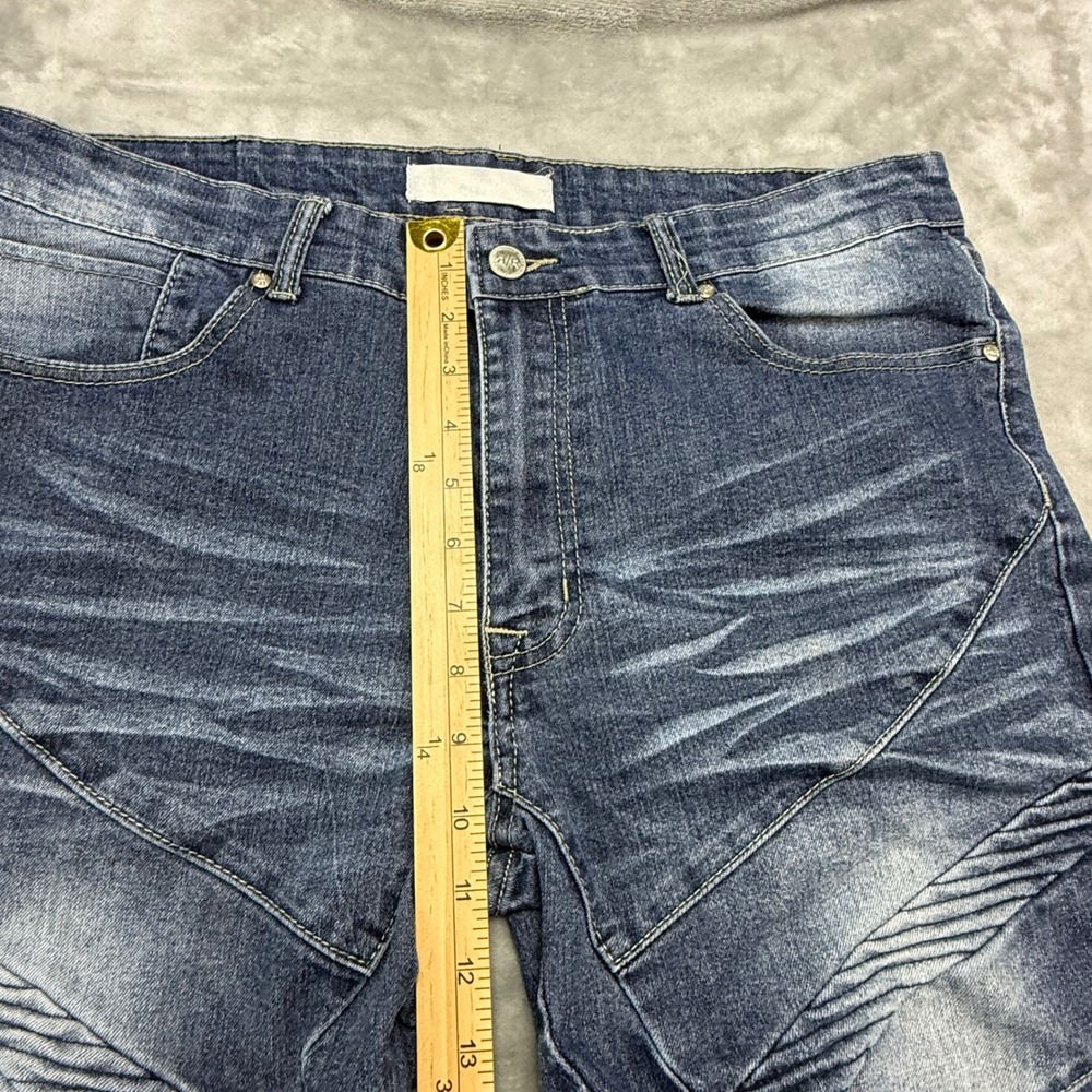 Refinery Republic Men's Blue Moto Jeans 36x30‎ Distressed Panels Denim Pants - Picture 14 of 16